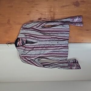 Funky Stripes and Paisley Embellished long sleeve button down